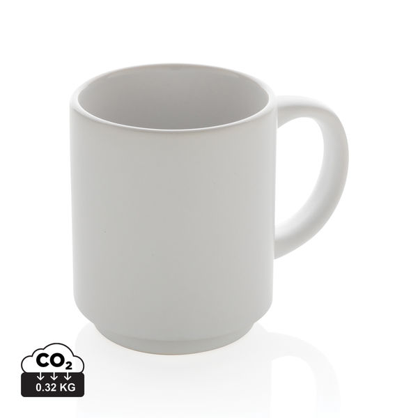 Mug en céramique empilable | Mug publicitaire Blanc