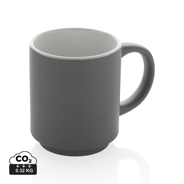 Mug en céramique empilable | Mug publicitaire Gris