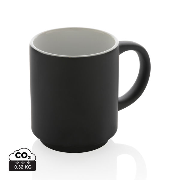Mug en céramique empilable | Mug publicitaire Noir