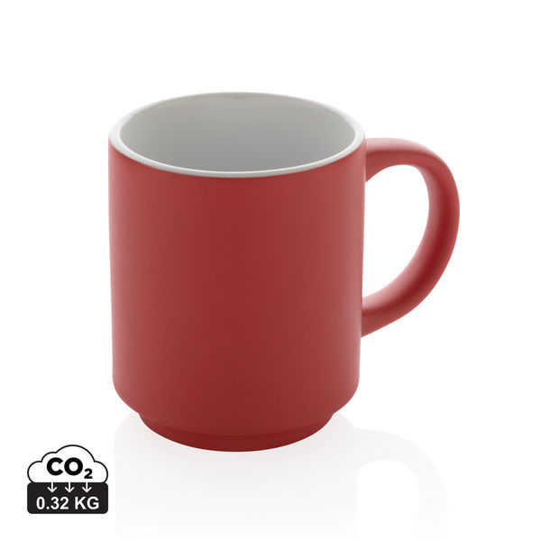 Mug en céramique empilable | Mug publicitaire Rouge