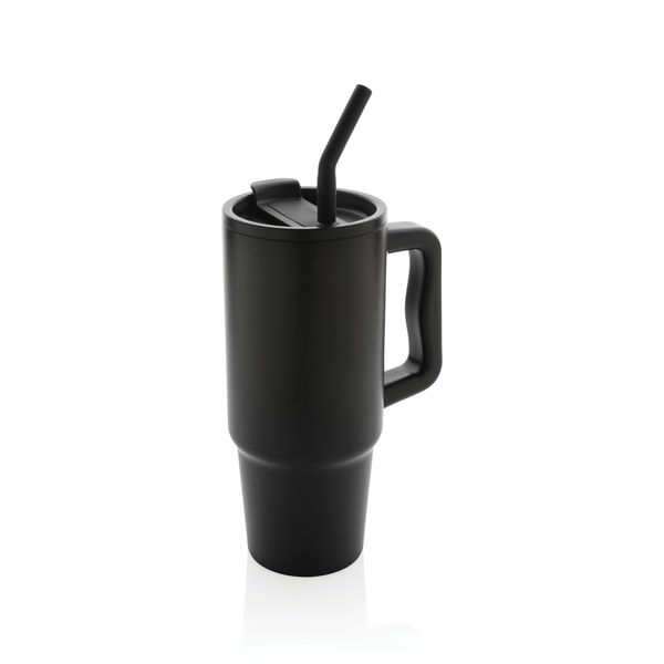 Mug Publicitaire | Mug paille acier inoxydable Noir