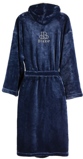 Peignoir luxe peluche rPET GRS Louis L-XL entreprise Bleu marine
