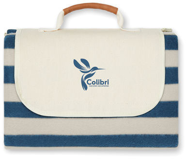 Petite couverture pique-nique rPET GRS Alba personnalisée Bleu marine