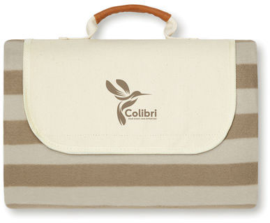 Petite couverture pique-nique rPET GRS Alba personnalisée Marron