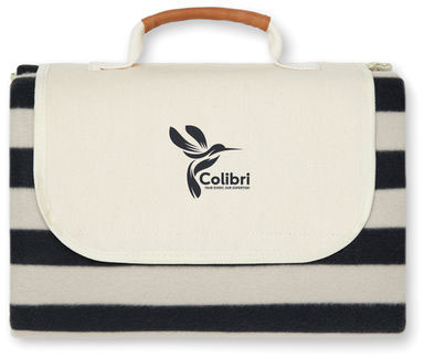 Petite couverture pique-nique rPET GRS Alba personnalisée Noir