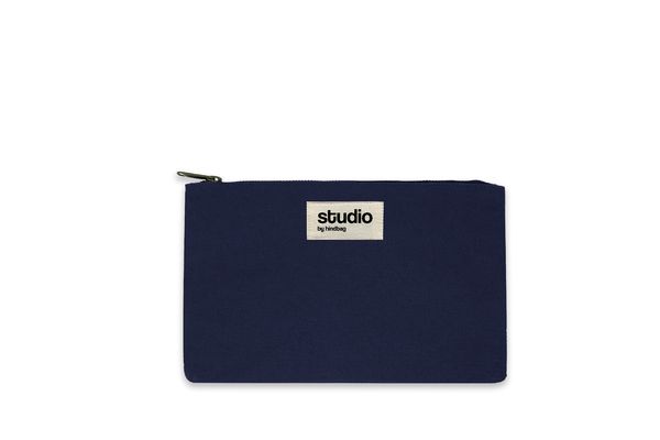 Pochette zippee publicitaire Studio by Hindbag Bleu marine