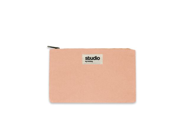 Pochette zippee publicitaire Studio by Hindbag Saumon