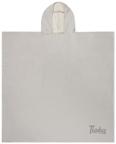 Poncho plage/hammam éponge Tolo personnalisé Gris