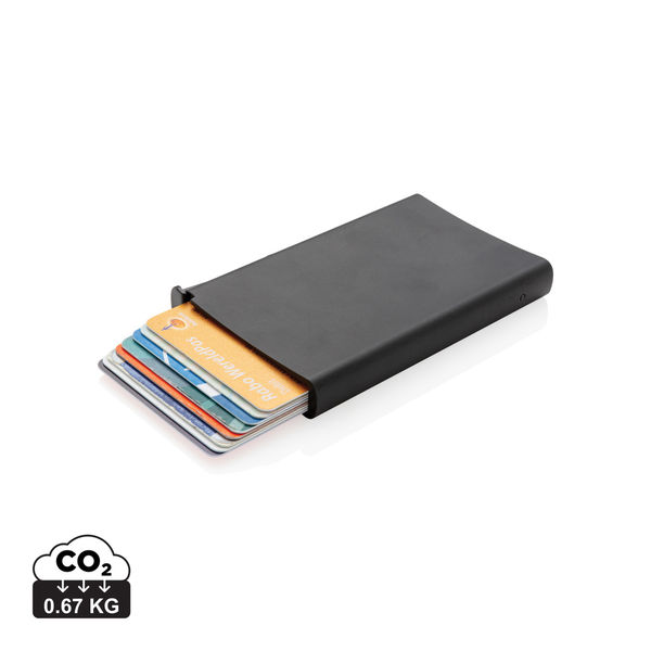Porte-cartes anti RFID aluminium publicitaire Noir
