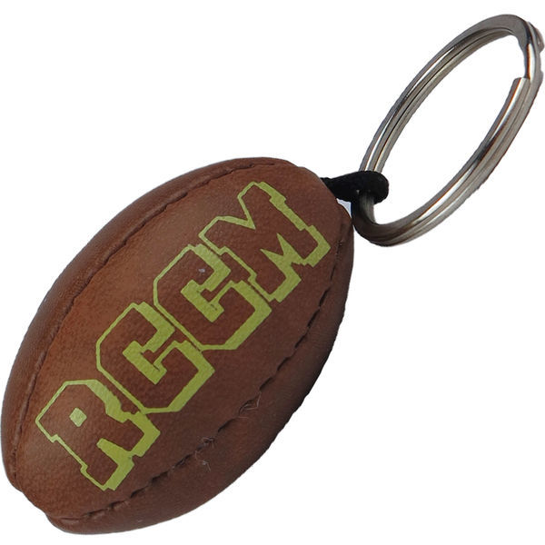 Porte-clé ballon de rugby en cuir publicitaire