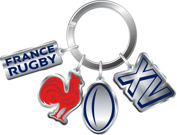 Porte-clés breloques rugby France publicitaire