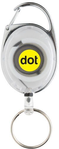 Porte-clés clip extensible ABS recyclé RCS personnalisable Blanc