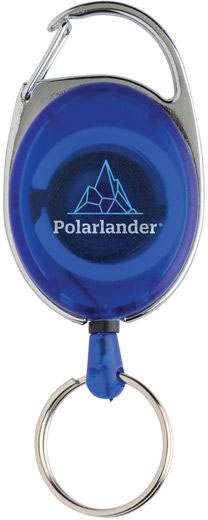 Porte-clés clip extensible ABS recyclé RCS personnalisable Bleu
