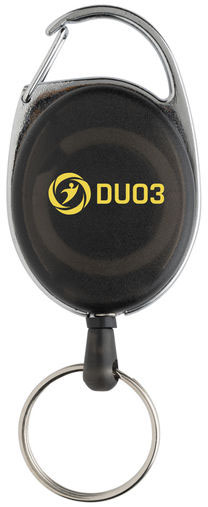 Porte-clés clip extensible ABS recyclé RCS personnalisable Noir