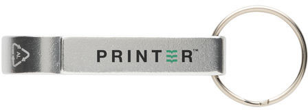 Porte-clés décapsuleur aluminium recyclé RCS personnalisable Argent