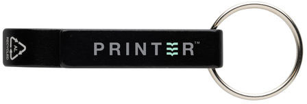 Porte-clés décapsuleur aluminium recyclé RCS personnalisable Noir