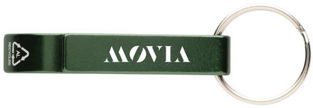 Porte-clés décapsuleur aluminium recyclé RCS personnalisable Vert