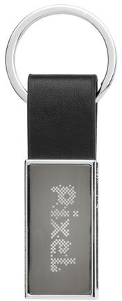 Porte-clés luxe PU & alliage zinc recyclé RCS personnalisé Noir