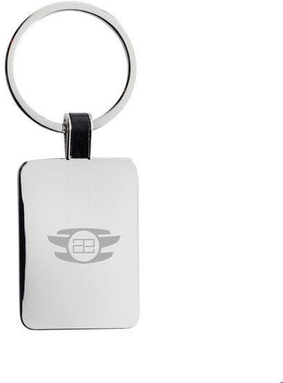 Porte-clés rectangle alliage zinc recyclé RCS personnalisé Argent