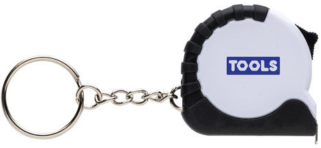 Porte-clés ruban 1 m ABS RCS MeasureMate personnalisé Blanc