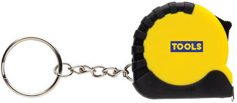 Porte-clés ruban 1 m ABS RCS MeasureMate personnalisé Jaune