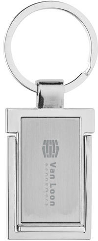 Porte-clés support téléphone alliage zinc recyclé RCS personnalisable Argent