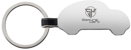 Porte-clés voiture alliage zinc recyclé RCS personnalisé Argent