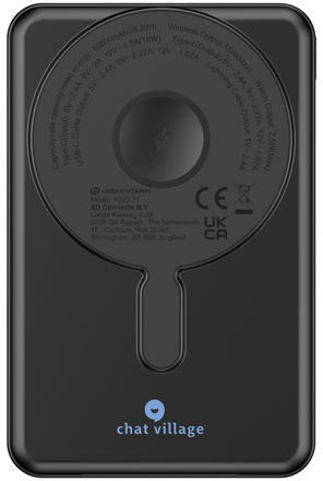 Powerbank 10 000 mAh 20W PD Urban Vitamin Delano personnalisé Noir