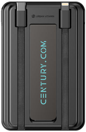 Powerbank 5000 mAh 20W PD Urban Vitamin Redwood publicitaire Noir