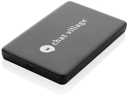 Powerbank 5000 mAh 5W alu recyclé RCS Orion personnalisé Noir