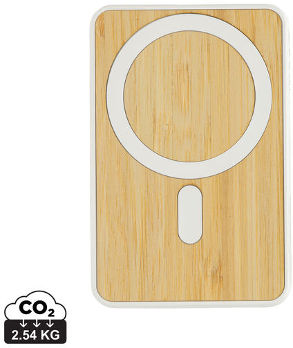 Powerbank 5000 mAh 5W bambou & ABS RCS Zen entreprise Blanc