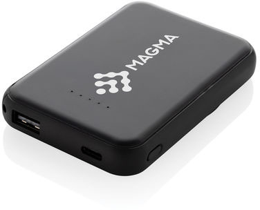 Powerbank 5000 mAh 5W plastique recyclé RCS Stellar personnalisable Noir