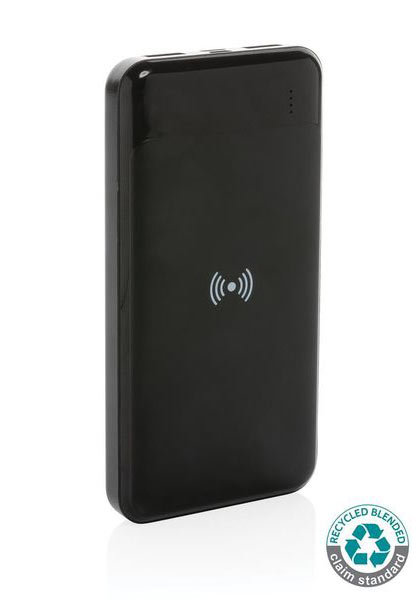 Powerbank personnalisable avec induction en plastique recyclé RCS Black