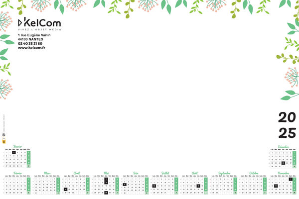 calendrier Sous-mains | Printemps