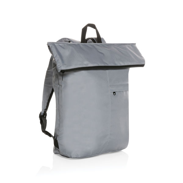 Sac à dos pliable Dillon en rPET AWARE™ | Sac à dos publicitaire Gris