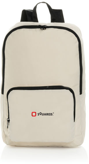 Sac à dos classique pliable rPET AWARE™ Dillon publicitaire Blanc cassé