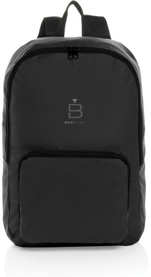 Sac à dos classique pliable rPET AWARE™ Dillon publicitaire Noir