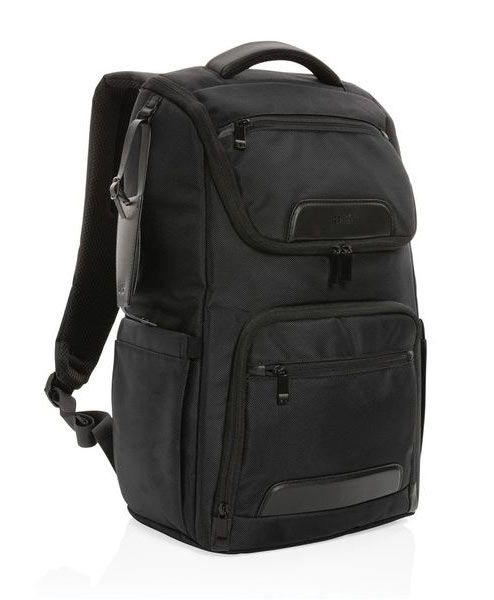 Sac à dos personnalisable ordinateur Swiss Peak Voyager en rPET|AWARE™ Black