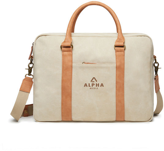 Sac ordinateur toile recyclée RCS Bosler publicitaire Beige