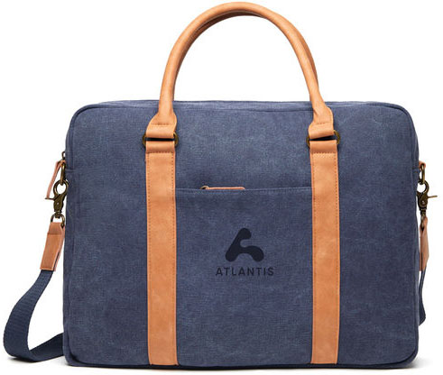 Sac ordinateur toile recyclée RCS Bosler publicitaire Bleu marine