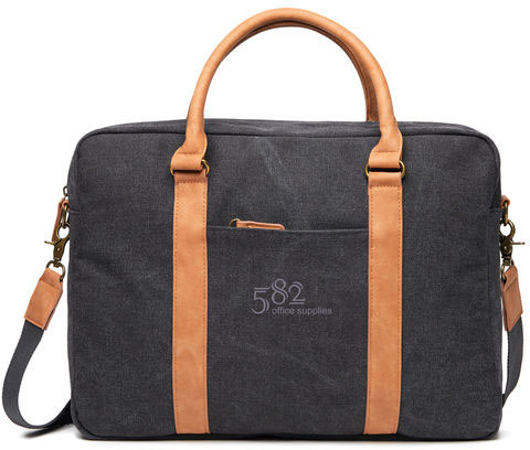 Sac ordinateur toile recyclée RCS Bosler publicitaire Noir