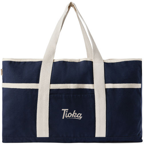 Sac de plage toile recyclée AWARE™ Volonne publicitaire Bleu