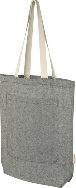 Sac shopping coton recyclé publicitaire | Pheebs Noir chiné