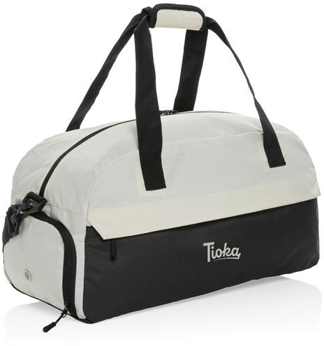 Sac de sport rPET AWARE™ Kazu personnalisé Blanc cassé