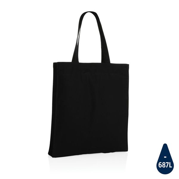 Sac tote personnalisé en coton recyclé avec fond amovible Impact AWARE™ Black