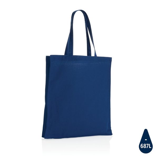 Sac tote personnalisé en coton recyclé avec fond amovible Impact AWARE™ Blue