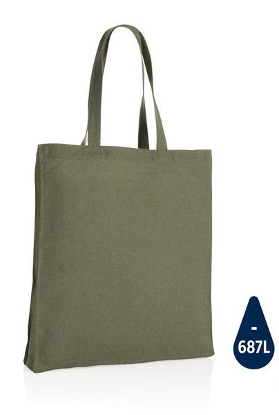 Sac tote personnalisé en coton recyclé avec fond amovible Impact AWARE™ Green