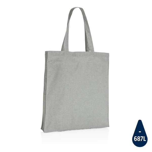 Sac tote personnalisé en coton recyclé avec fond amovible Impact AWARE™ Grey