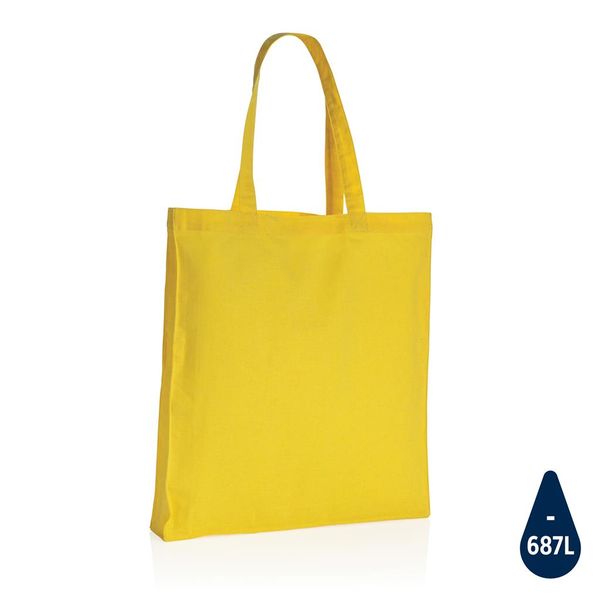 Sac tote personnalisé en coton recyclé avec fond amovible Impact AWARE™ Yellow