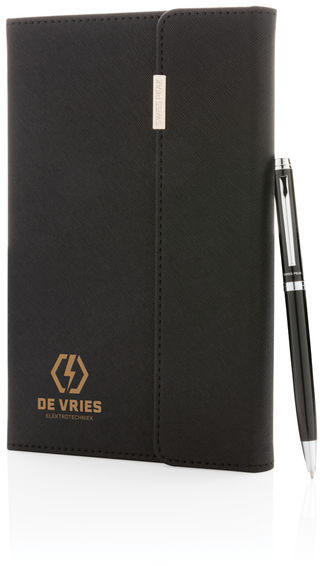 Set carnets A5 + stylo Swiss Peak entreprise Noir